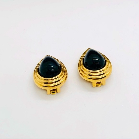 Vintage Signed Black CHRISTIAN DIOR Earrings - Picture 5 of 15